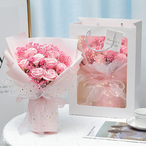 Festa della mamma stella filato <span class=keywords><strong>serie</strong></span> fiori fatti a mano sapone regalo di compleanno rose sapone fiori Bouquet - Product Image 2