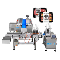 Machine d'emballage automatique de plateaux de viande congelée avec peseuse combinée linéaire à bande