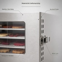 Déshydrateur alimentaire électrique commercial en acier inoxydable à 6 niveaux pour fruits, légumes et fruits secs (usage domestique)