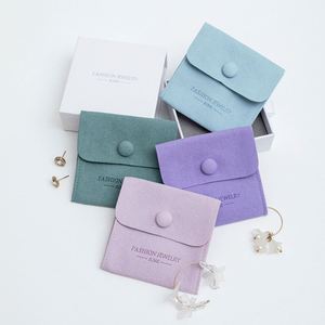 Wholesale Microfiber Jewelry Pouches <b>Earrings</b> Velvet Pouch for Jewelry Custom Printed Jewelry <b>Box</b> Packaging Bag - Product Image 1
