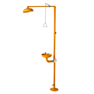 Estación de <span class=keywords><strong>Lavaojos</strong></span> y Lavaespaldas Industrial de Emergencia, Resistente a la Corrosión, Color Amarillo - Product Image 2
