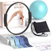 Ensemble de Pilates professionnel et écologique pour l'entraînement à domicile avec ballon, cercle de résistance et bandes de résistance pour les cours en studio et l'usage quotidien toutes saisons