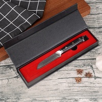 Couteau de cuisine ambidextre AMSZL G10 Handle, nouvelle arrivée, série Black Knight, acier Damas 67 couches, 3,5 pouces, poli miroir