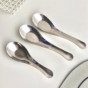 ช้อนสแตนเลสแบบโค้ง 304 สำหรับเด็กทารก ใช้กับอาหารสีทึบ อุปกรณ์บนโต๊ะอาหาร - Product Image 5