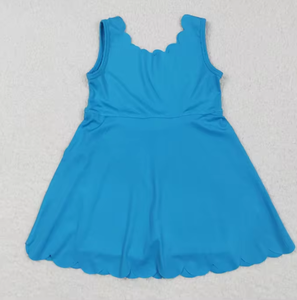 Vestidos Deportivos sin Mangas para Niñas, Estilo Yoga con Volantes hasta la Rodilla, Marca Sister Wear - Product Image 5