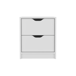 Basilea 2 <b>Drawer</b> Nightstand White <b>Storage</b> Side Table <b>Pull</b> <b>Out</b> System - Product Image 2