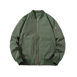 Men's Windproof <b>Waterproof</b> Bomber <b>Jacket</b> Loose Fit <b>Thin</b> Straight Hem Leisure Wear - Product Image 1