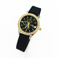 Set Perhiasan Wanita 4 in 1 Kalung Zirkon Kotak Cincin Anting Jam Tangan Quartz Kalender