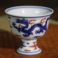 Tasse en porcelaine faite à la main seau bleu et blanc couleur motif de branche enchevêtrée thé Kung Fu tasse à thé en céramique du four de Zhong