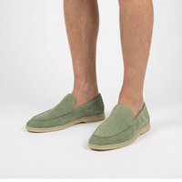 Stilvolle Italienische Marken-Herrenschuhe aus Echtem Wildleder, Bootslacker in Übergröße 50, Beste Qualität Slip-On Langlebige Gehschuhe