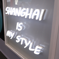 Enseigne LED personnalisée en verre conducteur, enseigne LED en acrylique accrocheuse, lettres lumineuses, enseigne lumineuse montée sur verre pour magasin de détail