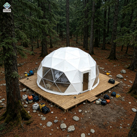 Tente de camping double couche quatre saisons pour l'extérieur, dôme de glamping de 6 m de diamètre, cabane de luxe pour hôtel, maison pour événements, en vente