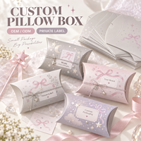 Boîte cadeau pliable en carton imprimé personnalisé avec cordon décoratif et nœud, petite boîte d'emballage pour cadeaux