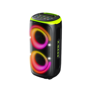 Altavoz Portátil <span class=keywords><strong>Karaoke</strong></span> X-Bass con 1 Micrófono Inalámbrico, Bocina con Doble Anillo de Luz RGB para Fiestas al Aire Libre - Product Image 2