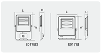 Projecteur LED 10-200W 150LM/W IP65 IK06 pour extérieur, stade, avec 270° °   Support -40 ℃ ~+50 ℃   CE RoHS