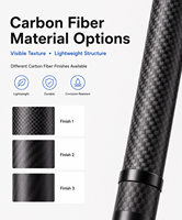 Poste de Extensión de Acero Inoxidable y Fibra de Carbono, Longitud Máxima 5M, Plegado 69.5cm, Peso Neto 456.8g, Mástil Telescópico de 7 Secciones de Alta Resistencia