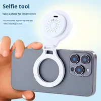 Lampe Selfie Magnétique Anneau Lumineux Portable pour Téléphone Enregistrement Vidéo Rechargeable Légère Lumière LED de Voyage pour Portable