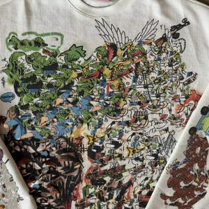 Streetwear Custom Digital Printing Waffle 250gsm Cotton Graphic <b>Tees</b> Oversize Boxy Men Double Layered <b>Long</b> Sleeve t <b>Shirt</b> - Product Image 4