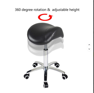 Luxury Design Oem Adjustable Salon Cutting Pu Leather <b>Saddle</b> <b>Stool</b> Rolling Swiveling Barber Chair - Product Image 3