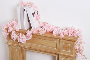 6 قطع من إكليل زهور الكرز الوردي بطول 35.4 قدم - أكاليل ساكورا معلقة لتزيين حفلات الزفاف وديكور الربيع والصيف - Product Image 2