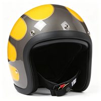 Casque ouvert en fibre de verre jaune néon Flame 500TX homologué DOT, nouvelle coque XL légère à dégagement rapide 3/4