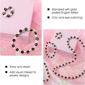Meilleure vente Perles rondes plates en lettres ABC blanches 4*7mm 500G par sac Perles acryliques en <span class=keywords><strong>alphabet</strong></span> en vrac pour la fabrication de bracelets et de colliers - Product Image 3