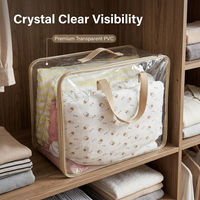 Sac à fermeture éclair en PVC polyvalent, transparent, pour le rangement à domicile, les voyages, le camping, imperméable, durable, estampage à chaud, réutilisable, taille personnalisable