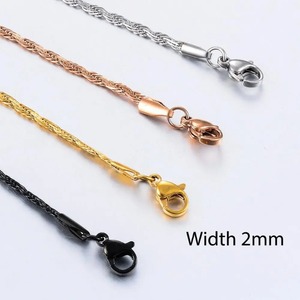 Collier chaîne en acier inoxydable à la mode, motif vague, poli miroir, inaltérable, bijoux pour hommes et femmes - Product Image 2