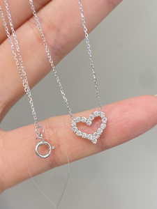 Collar con colgante de corazón de oro macizo de 18 quilates Xinfly, collar de diamantes, joyería fina, regalo en stock, AU750, joyería de lujo. - Product Image 1