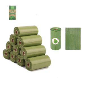 Lot de 8 rouleaux de sacs à crottes pour chien biodégradables en amidon de maïs PLA PBAT entièrement compostables - Product Image 6
