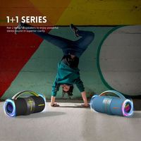 Altavoz Bluetooth Portátil Hopestar H68 de 50W, Resistente al Agua IPX6, Luces RGB con Sincronización Beat-sync, Bajos Profundos y Potentes para Fiestas en Casa o al Aire Libre