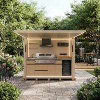 Modul Dapur Luar Ruangan Modern dari Baja Anti Karat Berlapis Bubuk dengan Sistem Modular untuk Pemanggang dan Kulkas, Dapat Disesuaikan untuk Pengaturan Kustom