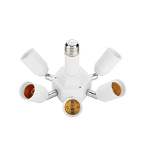 Adaptateur Convertisseur d'Extension E26, Support de Lampe Réglable 7-en-1, Répartiteur de Douille 6+1 E27, Convertisseur d'Ampoule
