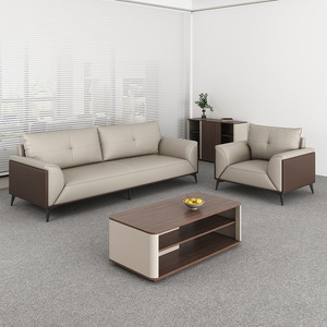 Sofás de cuero ejecutivos modernos de lujo económicos conjunto de muebles de oficina comercial sofás modulares de 1 2 3 plazas - Product Image 6