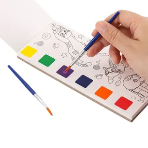Portable Education Toy Set Water Color Painting Book And Gouache Graffiti Paper Drawing Doodle Book For Kids