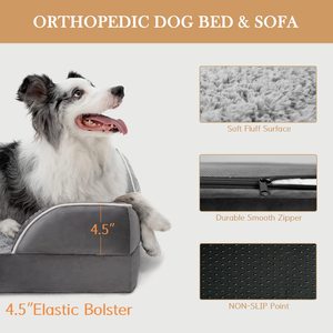 Orthopedisch hondenbed waterdicht ondersteunend eierkratfoam met afneembare randen met wasbare hoes antislip bodem hondenbank - Product Image 2