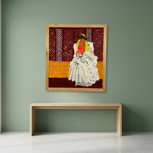Tapiz de Lana Ligero Hecho a Mano, Forma Rectangular, Tema de Amor, Retrato de Mujer Bereber, Arte Decorativo para el Hogar, Regreso a Clases - Product Image 1