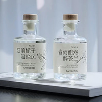Vietnam WeWood Bouteille de diffuseur de roseau en verre rond avec couvercles à bouchon en bois Bouchons de bouteilles de parfum d'aromathérapie vides Fermetures