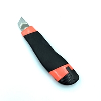 Couteau utilitaire coupe-boîte de sécurité en plastique et poignée TPR couteau ART & Tool & Stationery