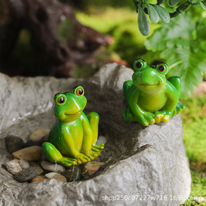Figurines de grenouilles miniatures en résine, décoration de jardin, forme animale, accessoire de paysage pour bonsaï, décoration de la maison - Product Image 1