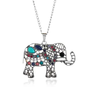 جديد حار نمط المجوهرات الرجعية بسيطة الأزياء سلسلة الراتنج قلادة على شكل فيل