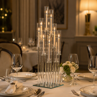 Candélabre en cristal pour mariage à 10 bras, décoration d'intérieur, candélabre en cristal à 5 bras, centre de table de mariage