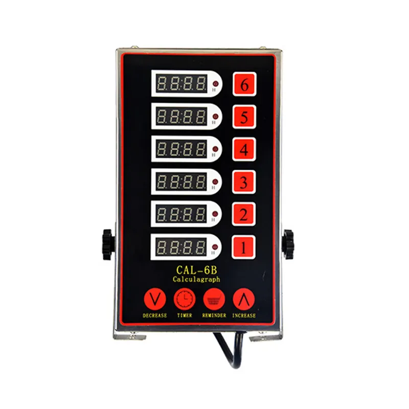 Reminder Burger Bakery Restaurant Clock Loud Alarm Commercial Cooking Stainless Steel LED Display Calculagraph 6 Channel Timer