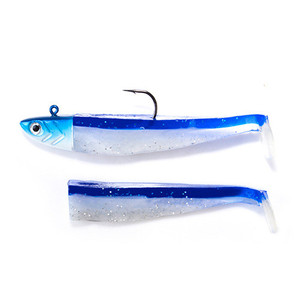Leurre de pêche en plastique souple 5g 12g 25g, type <span class=keywords><strong>Black</strong></span> <span class=keywords><strong>Minnow</strong></span>, appât artificiel, queue en T, avec hameçon jig en métal et plomb - Product Image 3