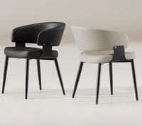 Dossier de chaise de salle à manger rembourré doux et écologique de style italien de luxe pour bureau à domicile et restaurant à domicile
