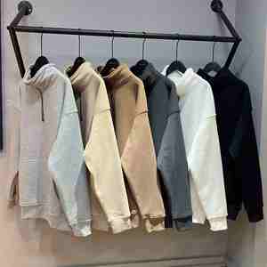 Sweat à capuche zippé col roulé épais personnalisé en coton et polyester, design unisexe, broderie de logo, imprimé, streetwear, coupe-vent, poids lourd - Product Image 5