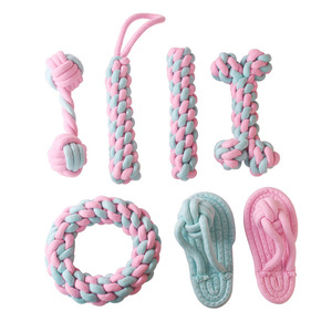 <span class=keywords><strong>2023</strong></span> New Hot Sale Hundes pielzeug Seil Set Haustier bedarf Kauen Spielzeug Knochen Schuh Hantel Ring Langlebiges Baumwoll seil für Hundes pielzeug - Product Image 2