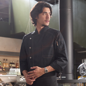 Vêtements <span class=keywords><strong>de</strong></span> travail en denim à manches longues pour hommes YUZI pour l'automne et l'hiver, pour restaurant, bar, boulangerie, pâtisserie - Product Image 4