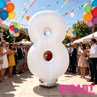 Ballon Chiffre Gonflable DIY pour Décoration d'Événements Festifs, Ballon Chiffre Gonflable pour Activités Promotionnelles en Centre Commercial