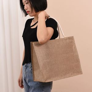 Eco Friendly Laminated Jute Burlap Reusable Linen Beach <b>Bag</b> Hessian Shopping Tote <b>Bags</b> With Custom Logo - Product Image 5